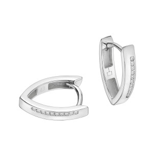 Kolczyki srebrne blaszka z rzędem cyrkonii