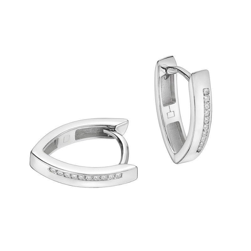 Kolczyki srebrne blaszka z rzędem cyrkonii