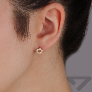 Kolczyki złote oponka z cyrkoniami