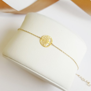 Bransoletka drzewko w kole na łańcuszku rolo