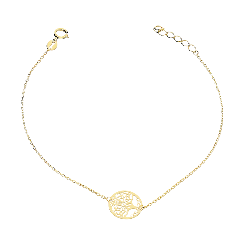 Bransoletka drzewko w kole na łańcuszku rolo