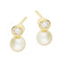 Kolczyki złote z naturalnymi perłami i cyrkoniami