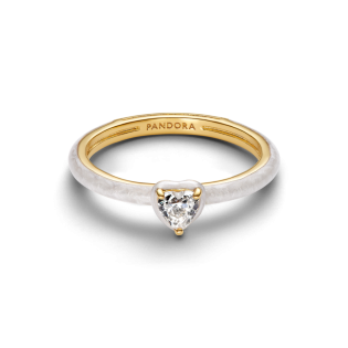 Pierścionek Pandora Biała czakra serca 163088C01