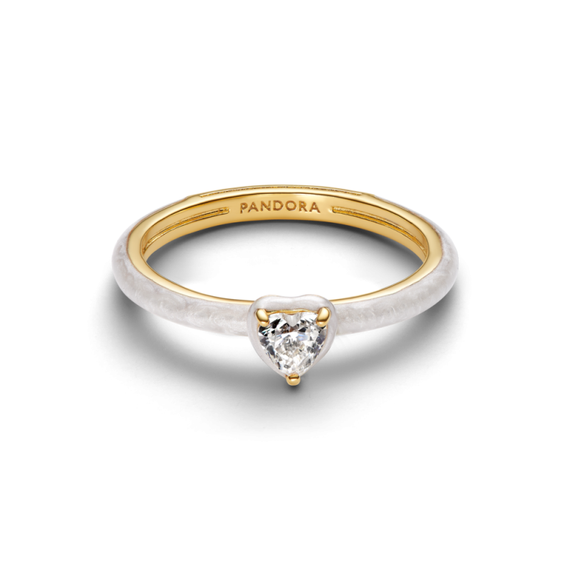 Pierścionek Pandora Biała czakra serca 163088C01
