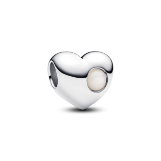 Charms Pandora do grawerowania  w kształcie serca z białym kamieniem 794161C06
