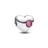 Charms Pandora do grawerowania w kształcie serca z różowym kamieniem 794161C10