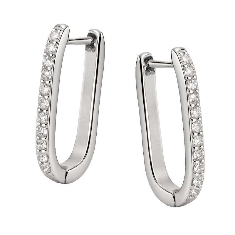 Srebrne Kolczyki Przecinki z Cyrkoniami - JubilerSezam.pl