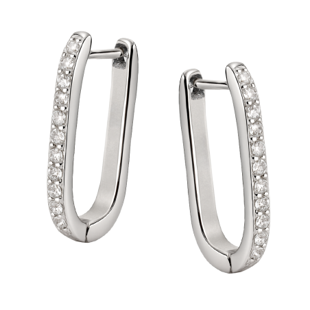 Kolczyki srebrne przecinki z białymi cyrkoniami