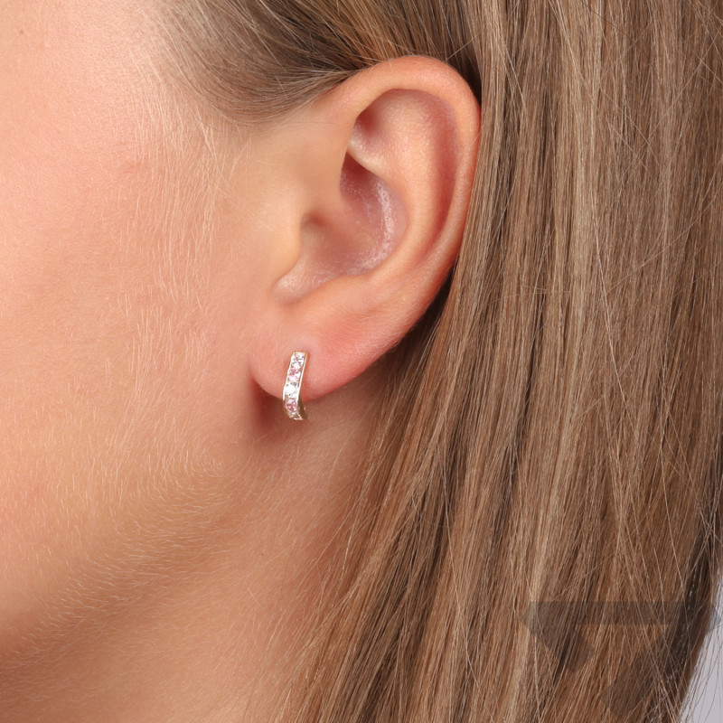 Kolczyki złote dziecięce z cyrkoniami próba 375