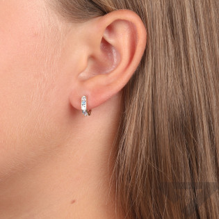 Kolczyki złote przecinki błękitne cyrkonie próba 585