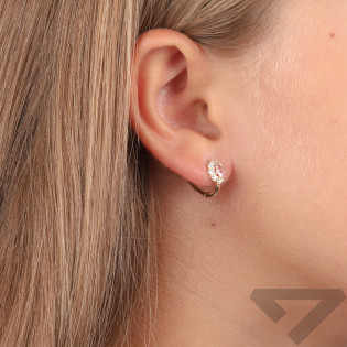 Kolczyki złote dla dziewczynki markizy z cyrkoniami próba 375