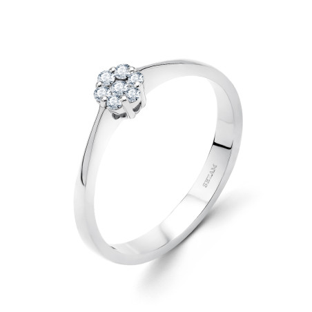 Pierścionek zaręczynowy z białego złota z diamentami - JubilerSezam.pl