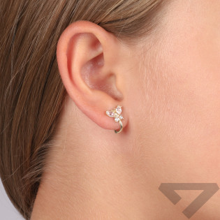 Kolczyki złote dla dziewczynki motyl z cyrkoniami próba 375