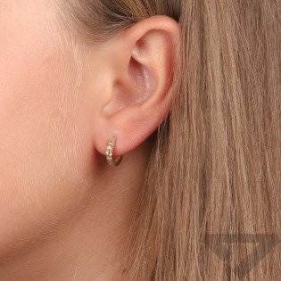 Kolczyki złote grawerowane kółka 11mm