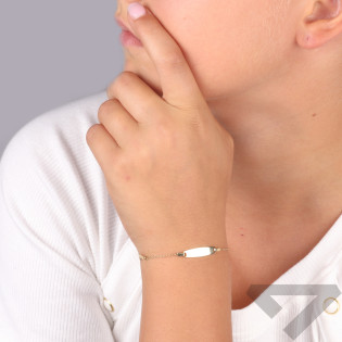 Bransoleta złota dla dziewczynki blaszka i serca próba 585