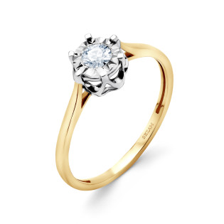 Pierścionek zaręczynowy ROYAL z diamentem 0,18 ct próba 585