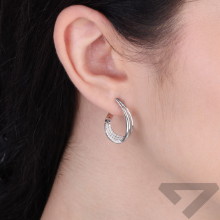 Kolczyki srebrne łezka 3D z cyrkoniami