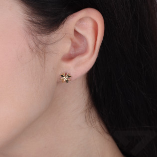 Kolczyki złote koniczyna z serc