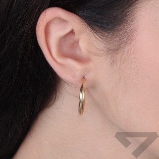 Kolczyki złote koła gładkie szarniry 25 mm