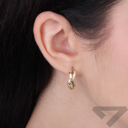 Kolczyki złote koła owalne z motywem infinity