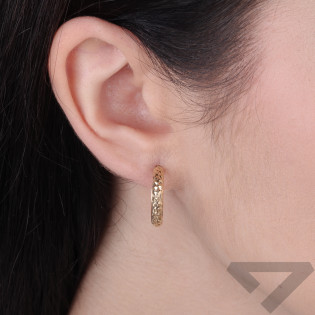 Złote Kolczyki Kółka Grawerowane pr. 375 - JubilerSezam.pl