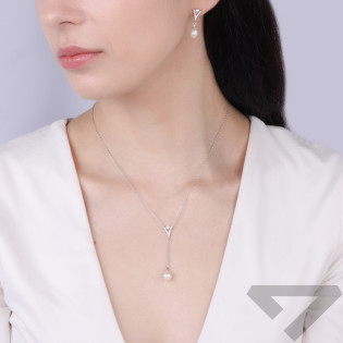 Kolczyki srebrne z naturalnymi perłami