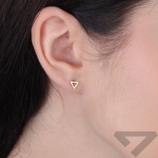 Kolczyki złote trójkąt równoramienny ramka