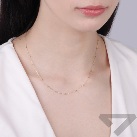 Naszyjnik złoty z kulkami grawerowanymi