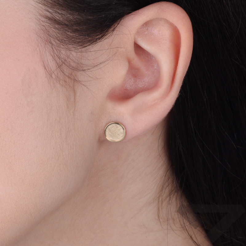 Kolczyki złote szczotkowane kółka 8 mm