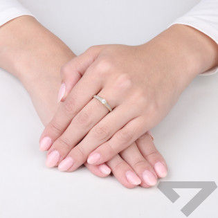 Pierścionek złoty ETERNO z białymi cyrkoniami