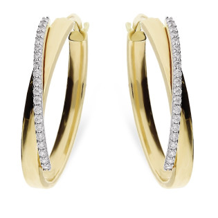 Kolczyki koła owalne z paskiem cyrkonii