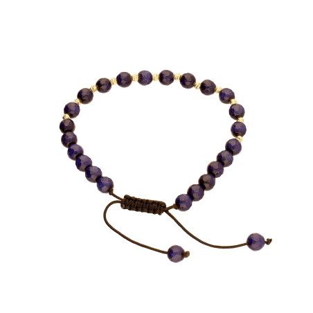 Bransoleta męska sznurek jubilerski z agatem niebieskim