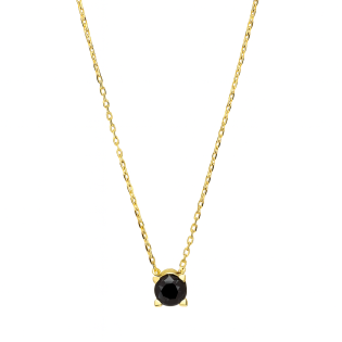 Naszyjnik złoty z czarną cyrkonią