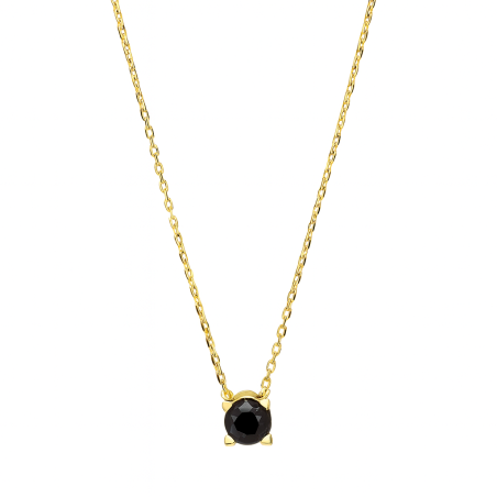 Naszyjnik złoty z czarną cyrkonią