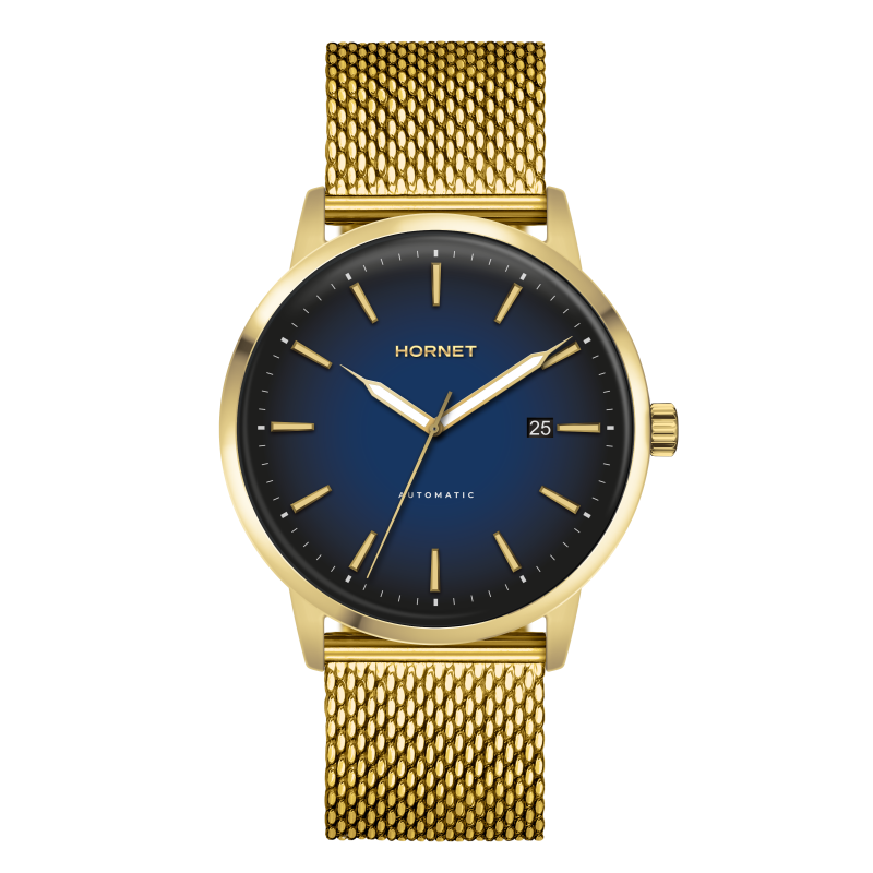 Hornet Automatik złoty zegarek męski z granatową tarczą HA.G43G0M.NGG