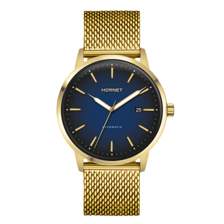 Hornet Automatik złoty zegarek męski z granatową tarczą HA.G43G0M.NGG