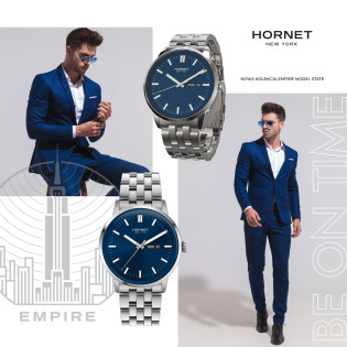 Hornet Empire State zegarek męski z granatową tarczą HE.S43S0B.NSS