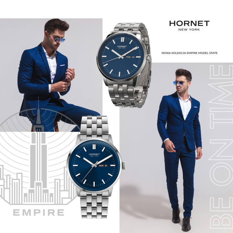 Hornet Empire State zegarek męski z granatową tarczą HE.S43S0B.NSS