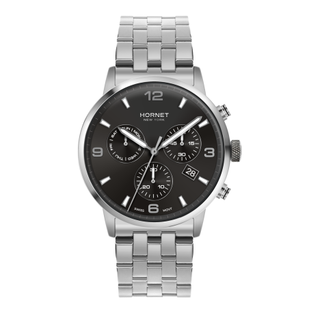 Hornet Performance Gerald stalowy zegarek męski chronograf HP.S43S0B.BSS