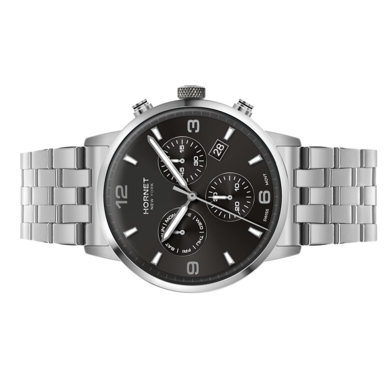 Hornet Performance Gerald stalowy zegarek męski chronograf HP.S43S0B.BSS