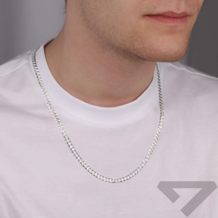 Łańcuszek srebrny pancer grawerowany 5 mm