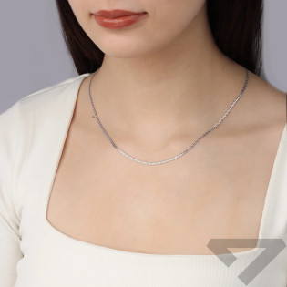 Łańcuszek srebrny tiger eye z blaszką 2 mm