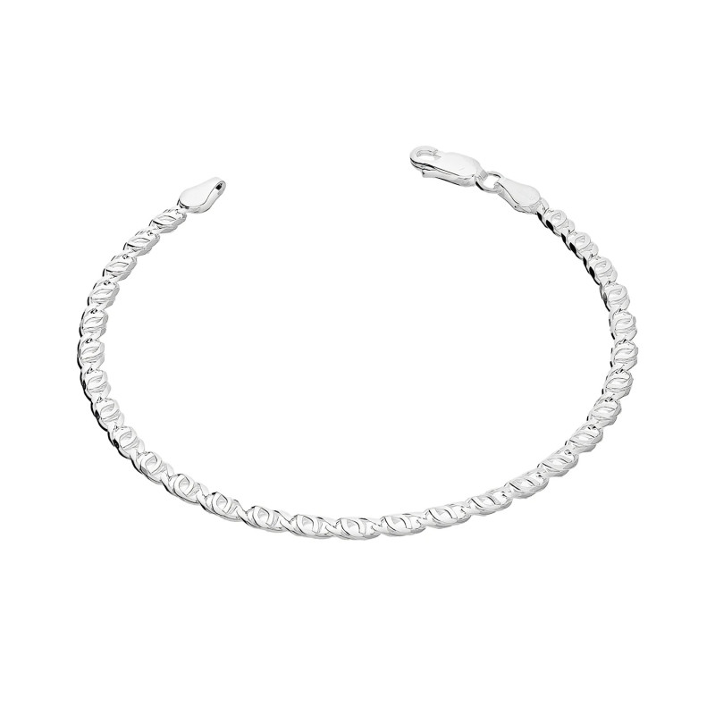 Bransoletka srebrna tiger eye rodowana 3,5 mm