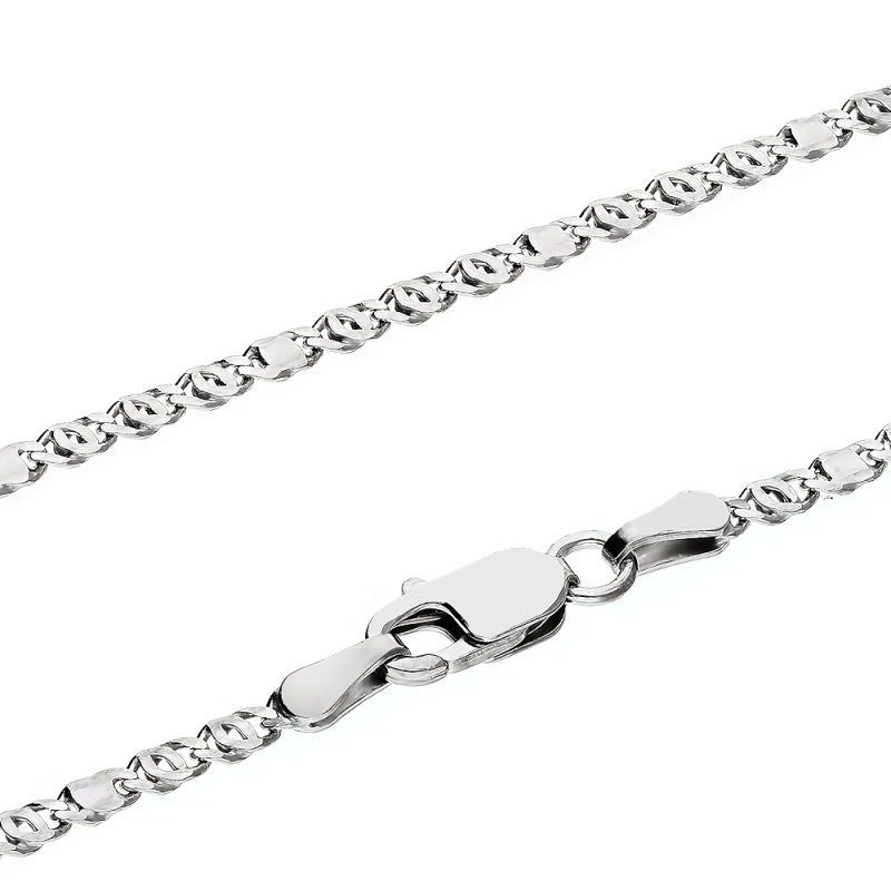 Łańcuszek srebrny tiger eye z blaszką 2 mm