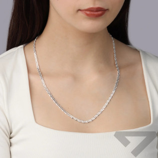 Łańcuszek srebrny rodowany splot tiger eye 4 mm