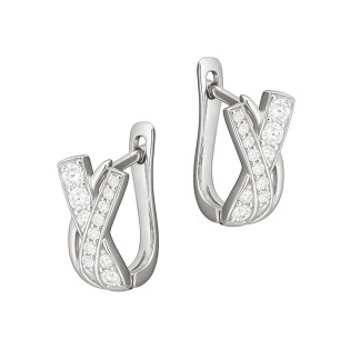 Kolczyki srebrne X z białymi cyrkoniami
