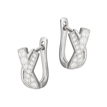Kolczyki srebrne X z białymi cyrkoniami