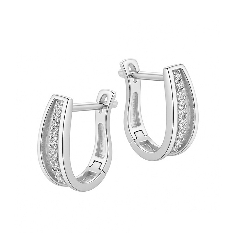 Kolczyki srebrne z cyrkoniami w pałkach