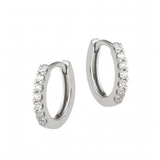 Kolczyki srebrne kółka z białymi cyrkoniami