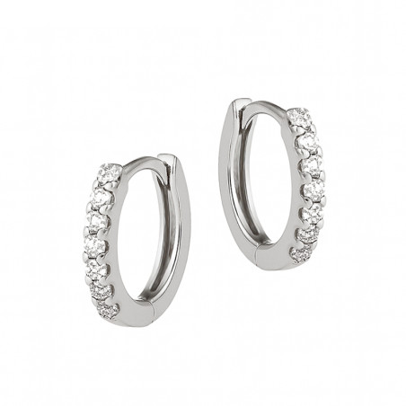 Kolczyki srebrne kółka z białymi cyrkoniami